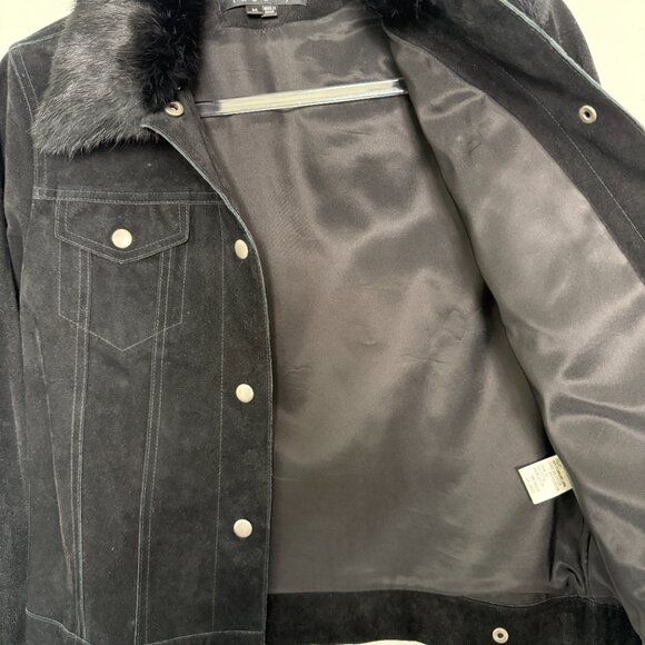 Theory Suede Jacket with Fur collar - Picture 5 of 6